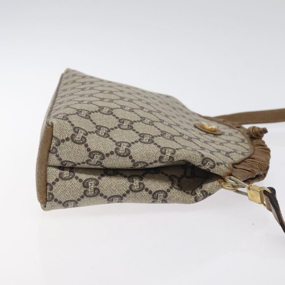 GUCCI GG Plus Supreme Shoulder Bag PVC Beige Gold Auth - Picture 4 of 16